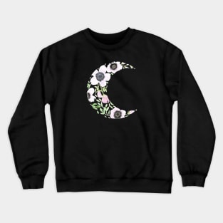 Floral Moon - Loose Watercolor Flower Wreath Crewneck Sweatshirt